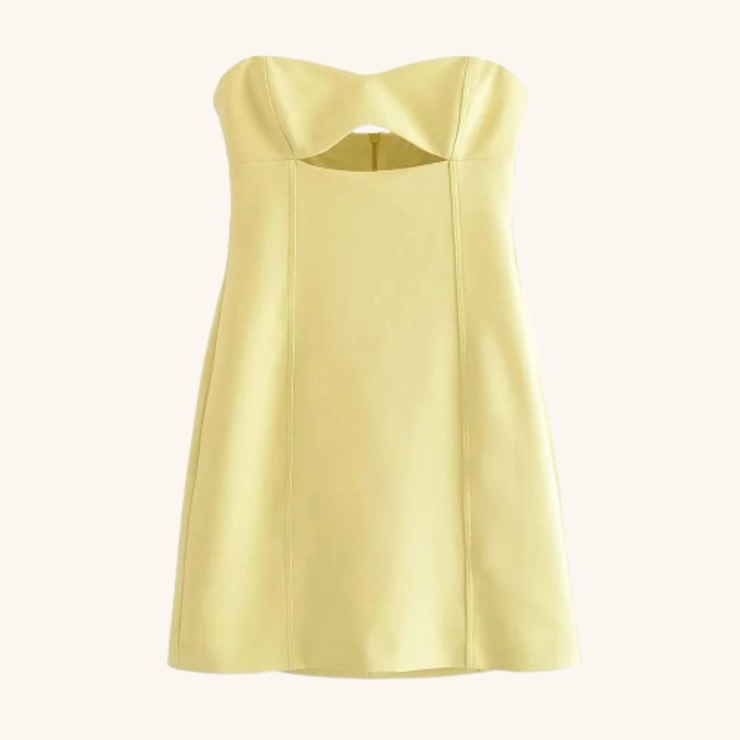 Vestido Strapless Heart Neckline Mini